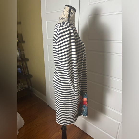 Tory Burch Floral Stripe Cotton Shift Dress.  SZ M - Picture 7 of 7
